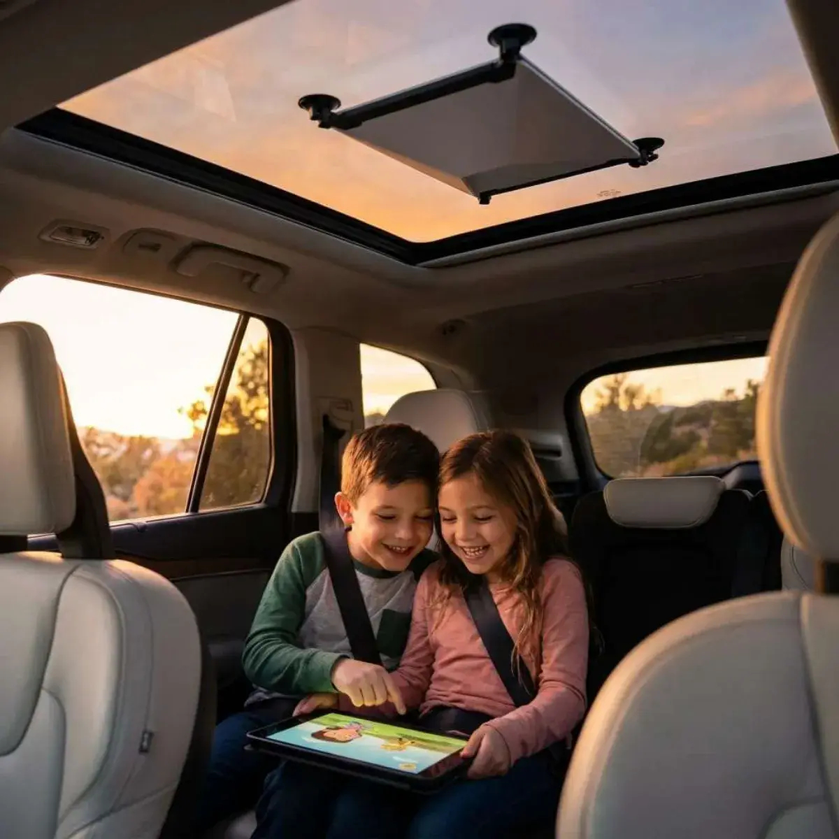 Car glass roof installation effect